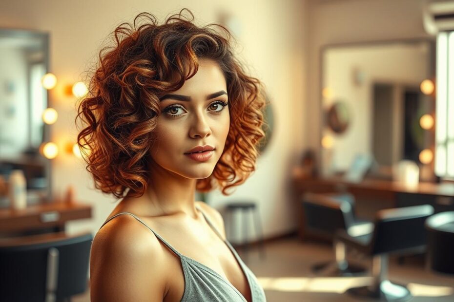 Fryzura bob kręcone włosy
